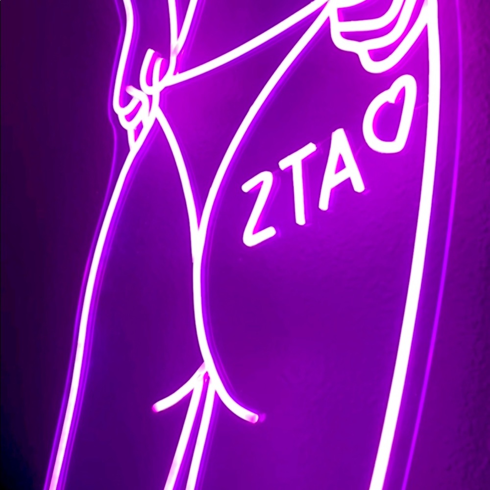 Neon Pink LED Sign Greek ZTA Sorority Bikini